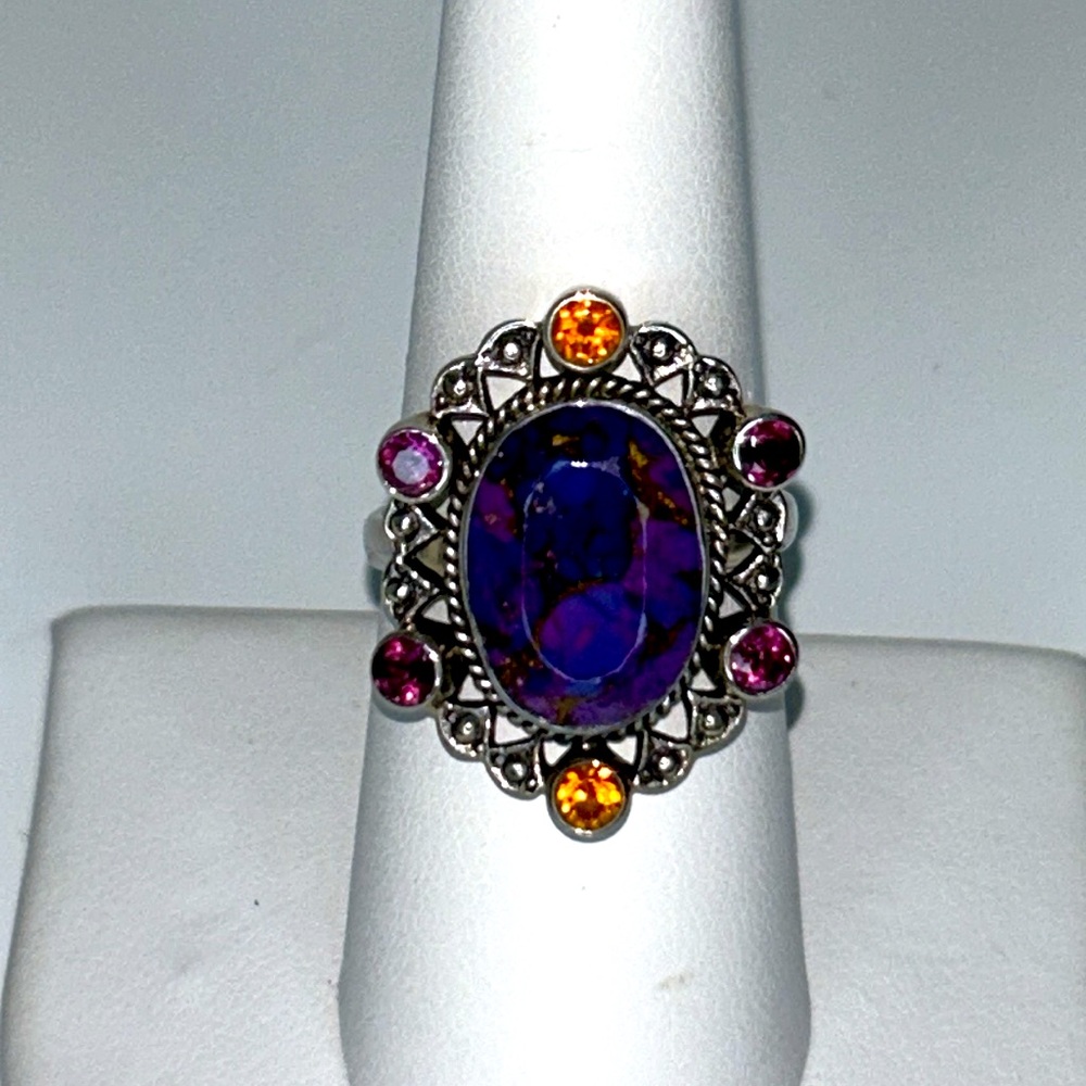 NWOT Sterling Silver Multi Genuine Gemstone Ring By Designer Nicky Butler Boho
